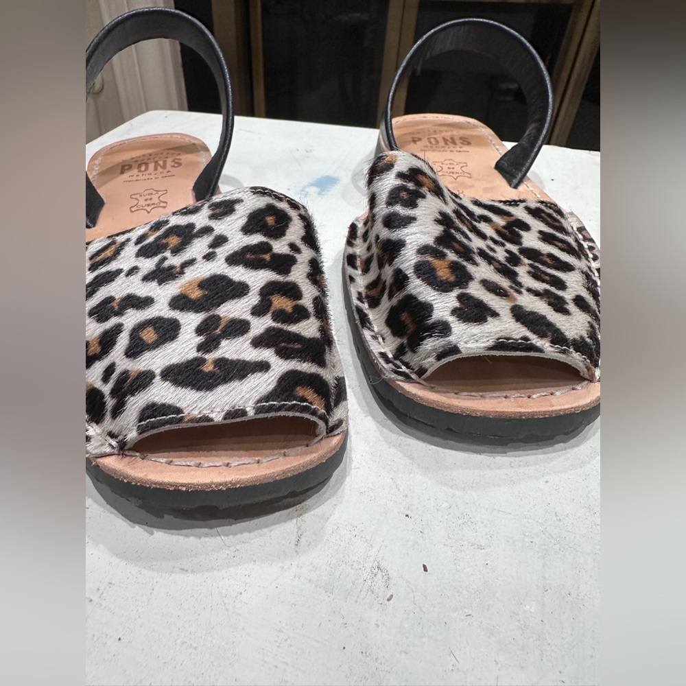 Pons Menorca Avarca Sandals Leopard Print Pony Hair Leather EU 38 US‎ 8 - Picture 13 of 14